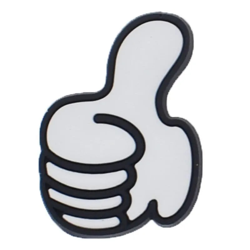 Thumbs Up White Gesture Shoe Charm