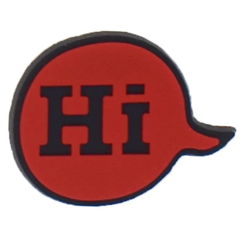 Hello Balloon Red Speech Bubble Shoe Charm