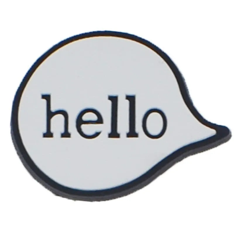 Hello Balloon White Speech Bubble Shoe Charm