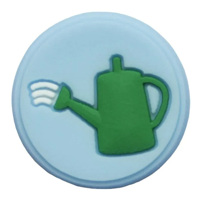 Watering Can Green On Blue Shoe Charm