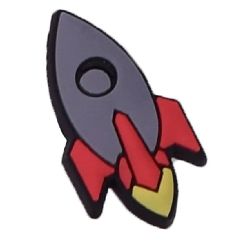 Moon Rocket Shoe Charm