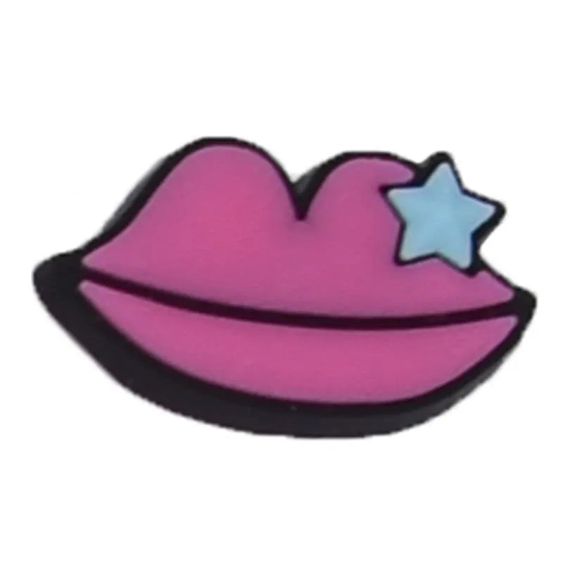 Big Lips Blue Star Shoe Charm