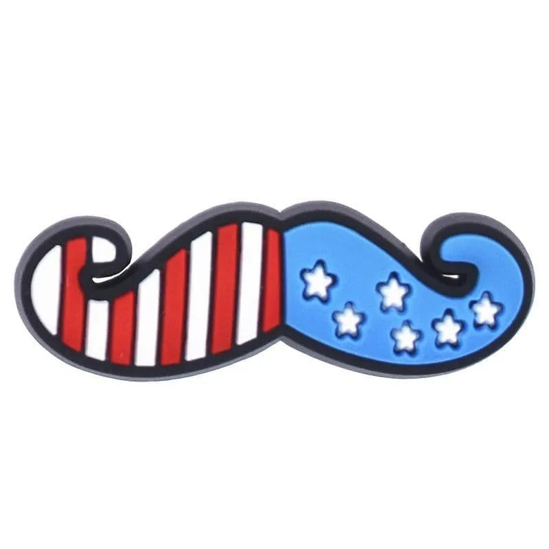 America Moustache Shoe Charm