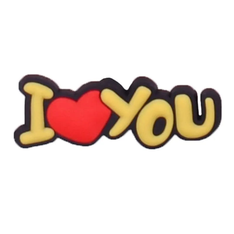 I heart YOU sign shoe charm