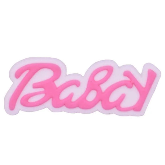 Baby Pink On White Italics Sign Logo Shoe Charm
