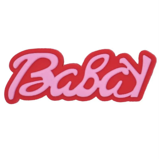 Baby Pink On Red Sign Logo Shoe Charm