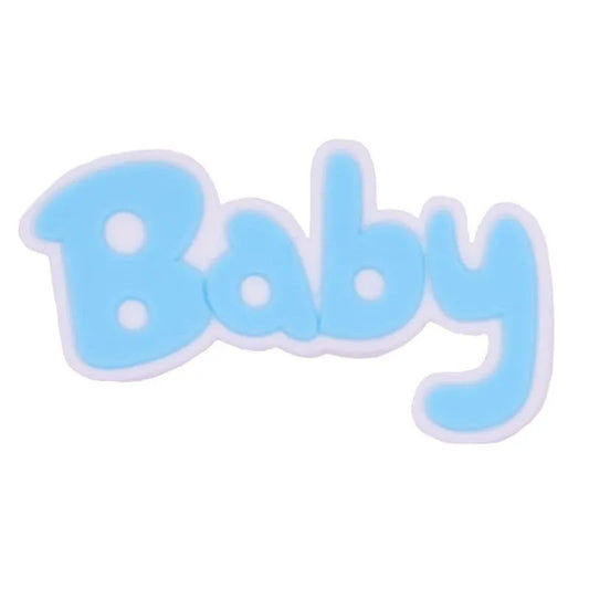 Baby Light Blue On White Sign Logo Shoe Charm