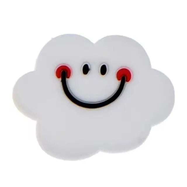 Smiley White Cloud Shoe Charm