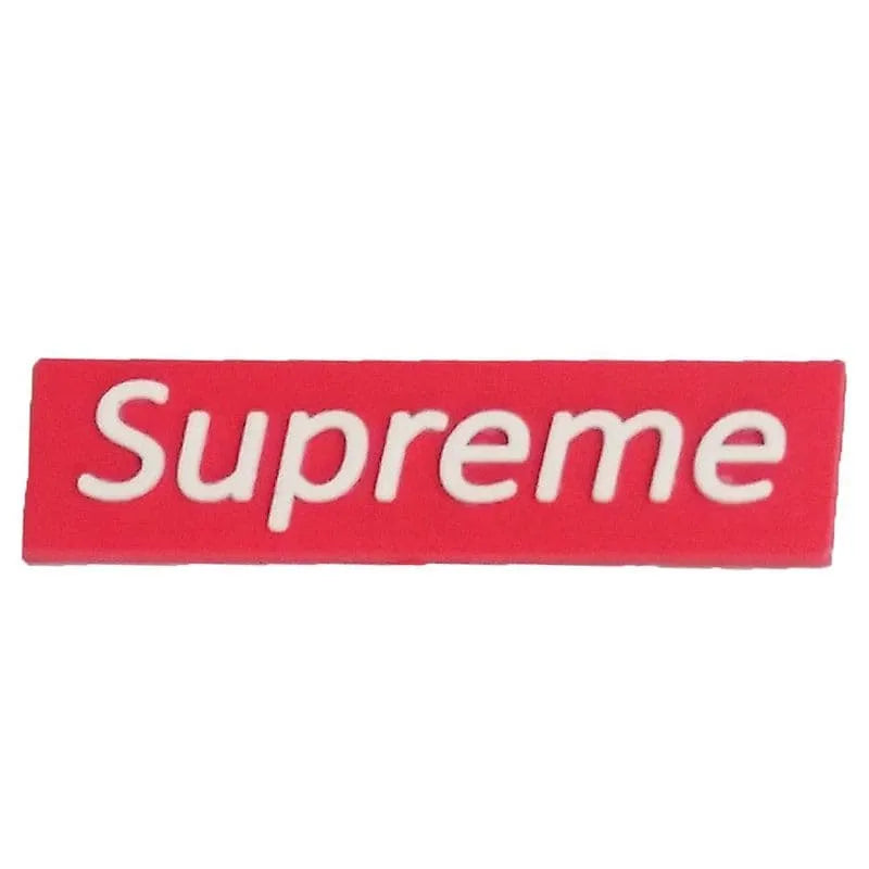 Supreme Sign White On Red Shoe Charm