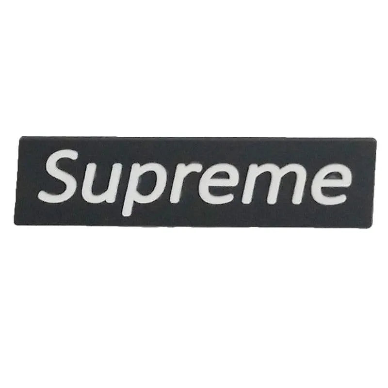 Supreme Sign White On Black Shoe Charm
