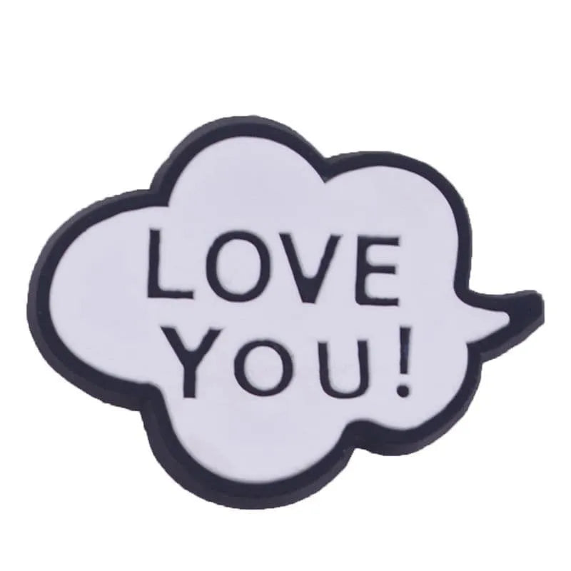 Love You White Cloud Speech Bubble Shoe Charm