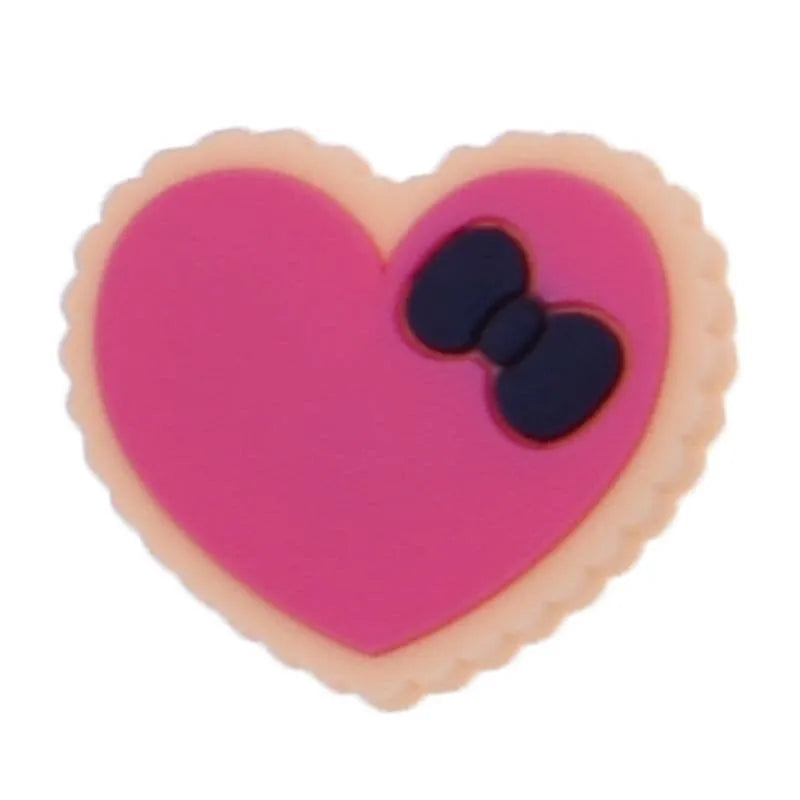 Heart Red With Black Bow & Yellow Surround Shoe Charm