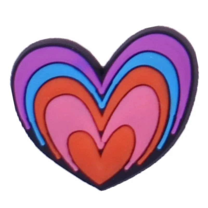 Hearts in hearts multicoloured shoe charm