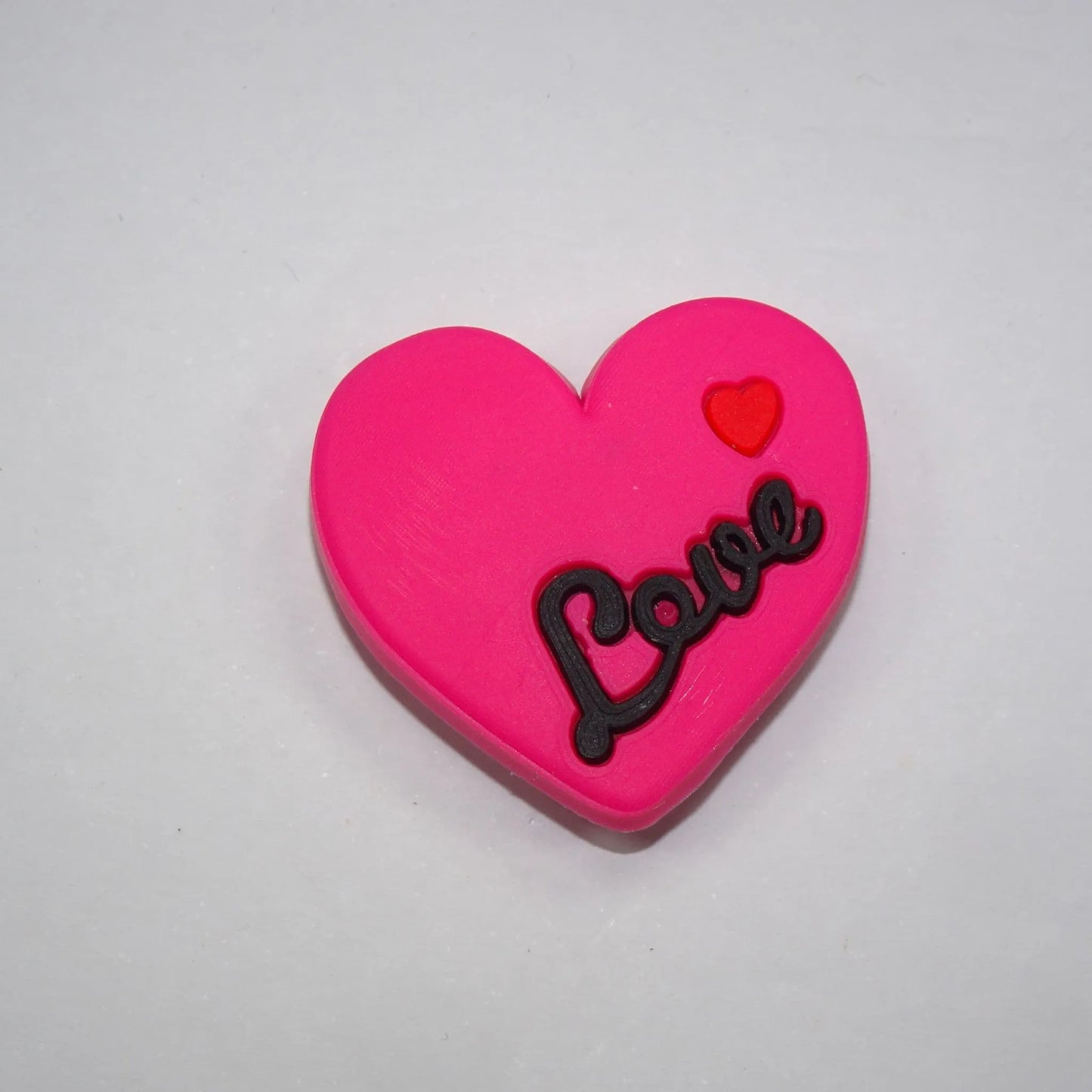 Heart Pink With Red Heart & Love Shoe Charm