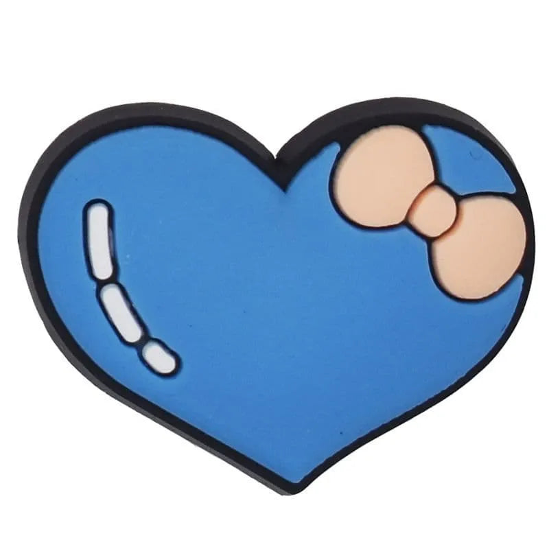 Heart Blue With Cream Bow Shoe Charm