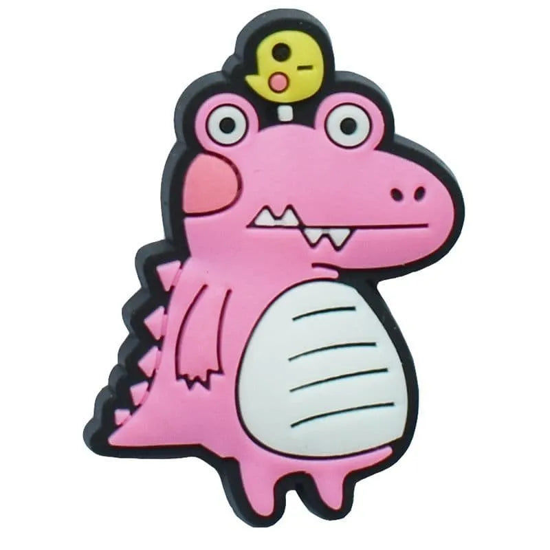 Pink Dinosaur Shoe Charm