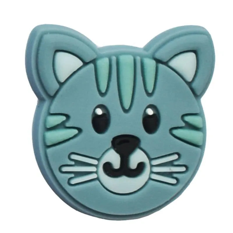Blue Pussy Face Shoe Charm