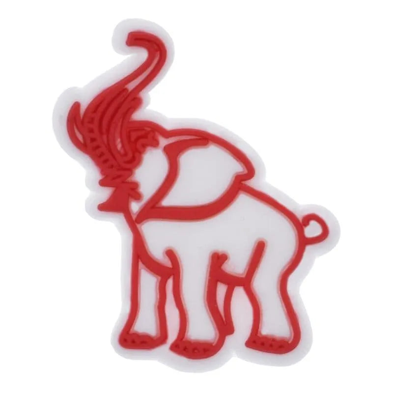 Red Elephant Silhouete Shoe Charm