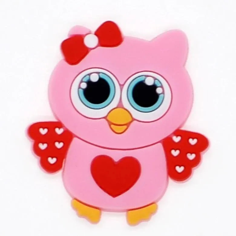 Pink Owl Shoe Charm