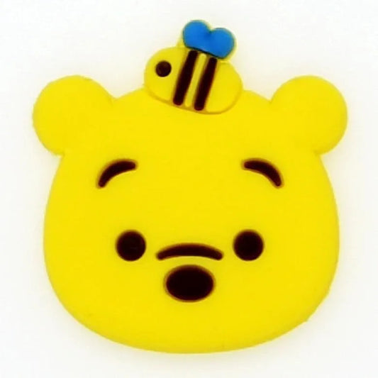 Yellow Bear Face Shoe Charm