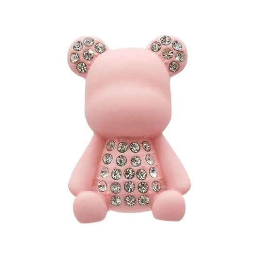 Shoe charm brooch - Yellow teddy with crown