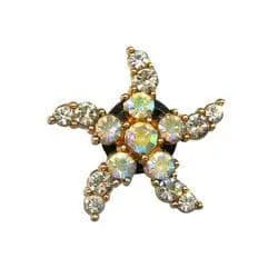 Shoe charm brooch - Star styleized diamonds on gold