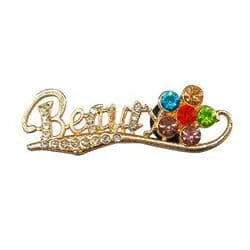 Shoe charm brooch - Beauty gold with diamonds and coloured stones