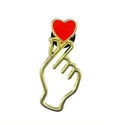 Shoe charm brooch - Red heart in hand