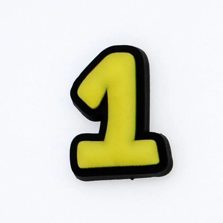 Shoe charm -NUMBERS, Colours on Black