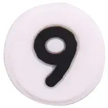 Shoe charm - NUMBERS, ROUND, Black on White