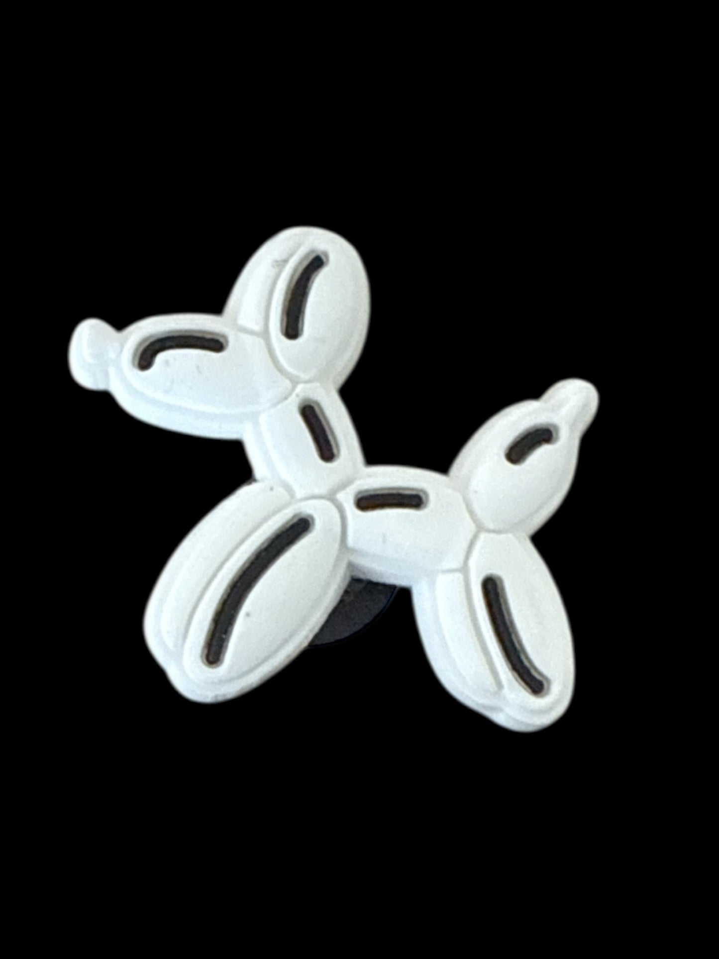 White with Black Balloon Dog Shoe Charm