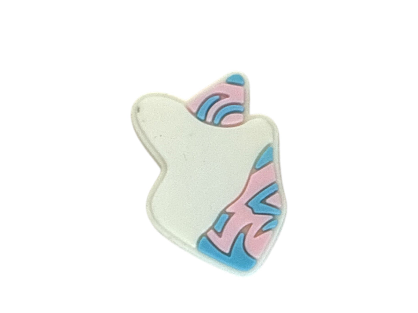 Pastel unicorn head shoe charm for Crocs — magical 90s nostalgia clog charm compatible with all clog-style footwear UK