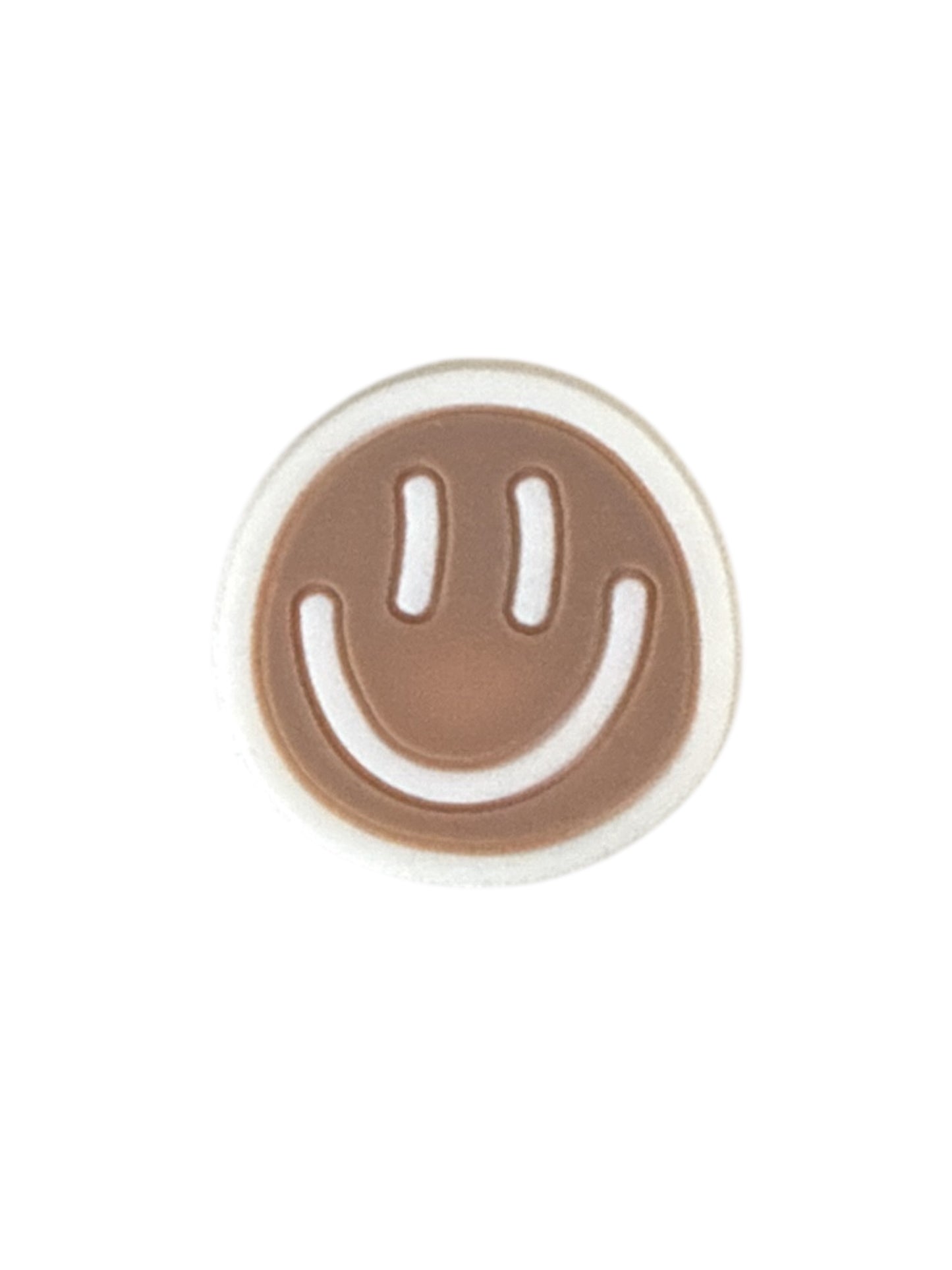 Smiley Face Doodle Brown Shoe Charm