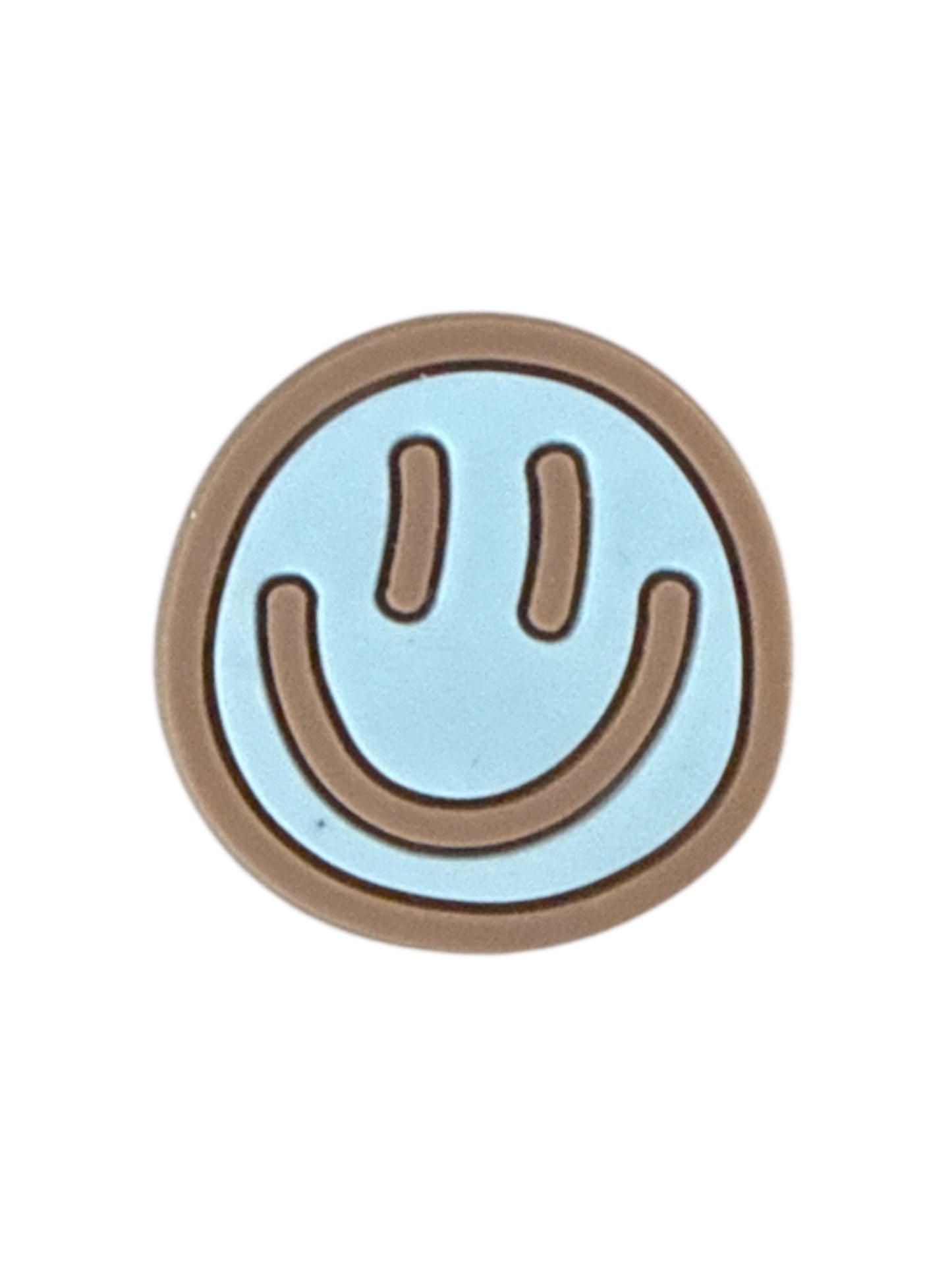 Baby Blue Doodle Smiley Face Shoe Charm