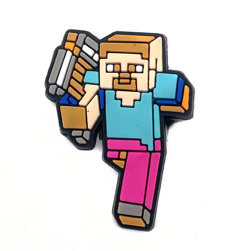 Minecraft Steve Running Shoe Charm