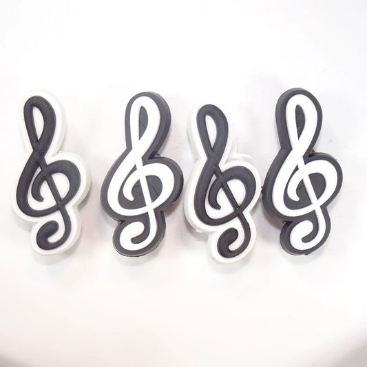 4 Treble clef black/wwhite white/black shoe charm BC