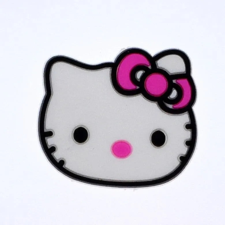 Miss Kitty - Face with pink open ribbon shoe charm BC