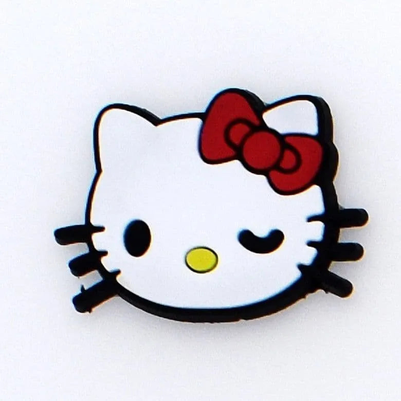 Miss Kitty - Whisker face with red ribbon shoe charm BC