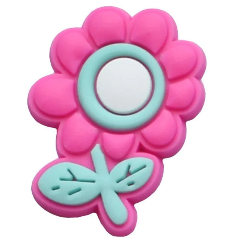 2 Pink/blue smiley shoe charm BC