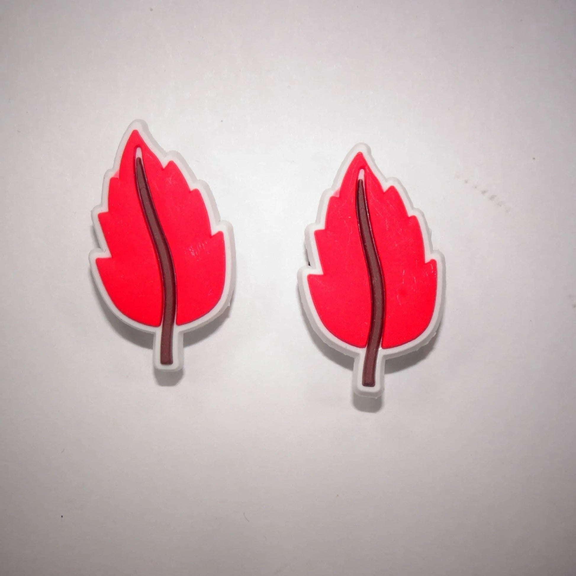 2 Red leaf shoe charm BC