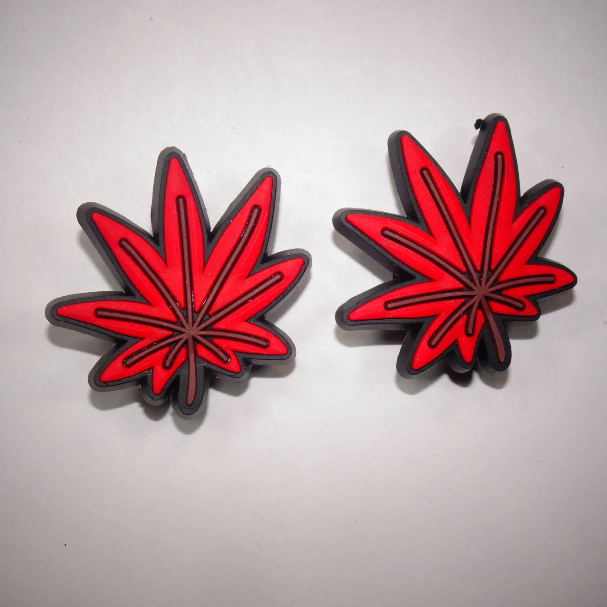 2 Red dreamy leaf shoe charm BC