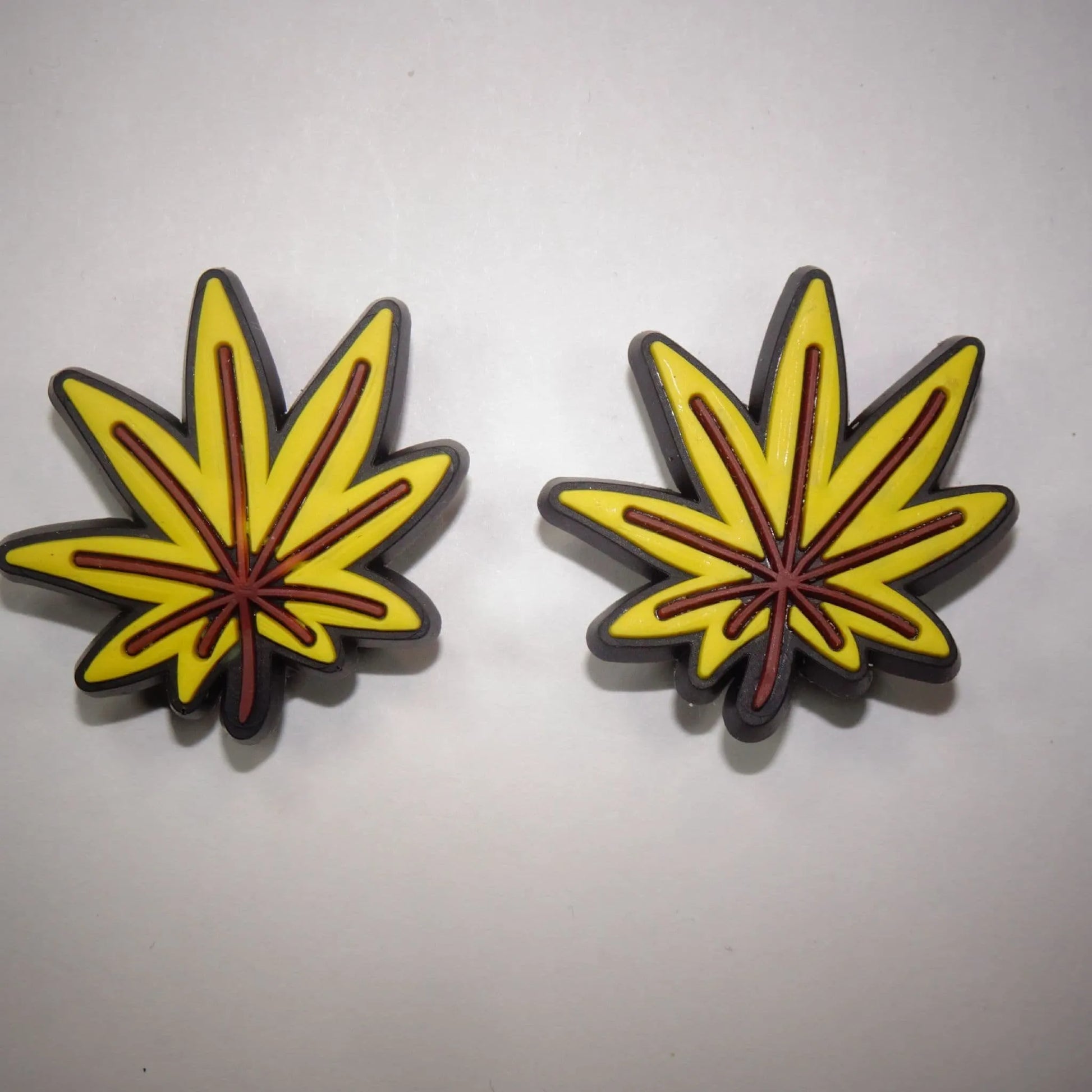 2 Yellow dreamy leaf shoe charm BC