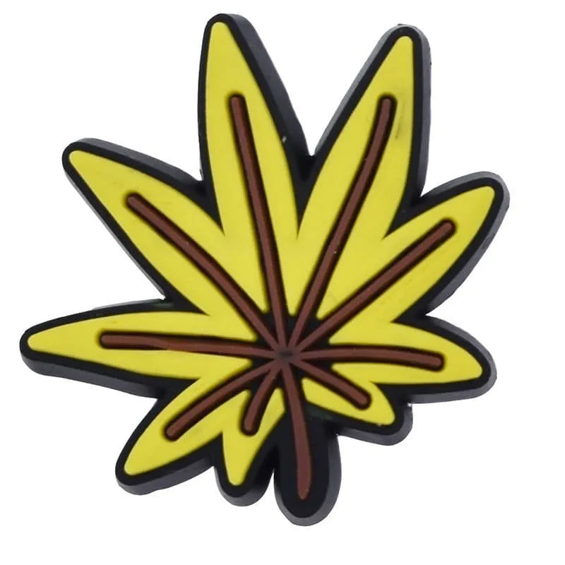 2 Yellow dreamy leaf shoe charm BC