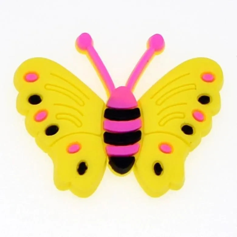 Butterfly open yellow Shoe charm BC