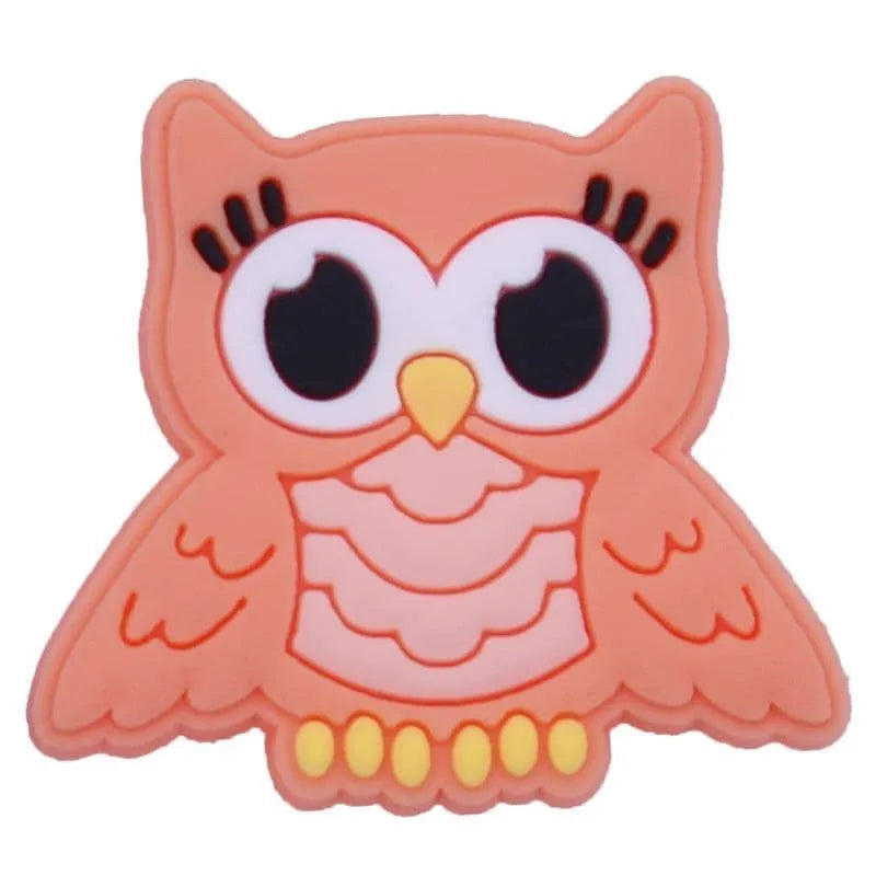 Owl big eyes orange shoe charm BC