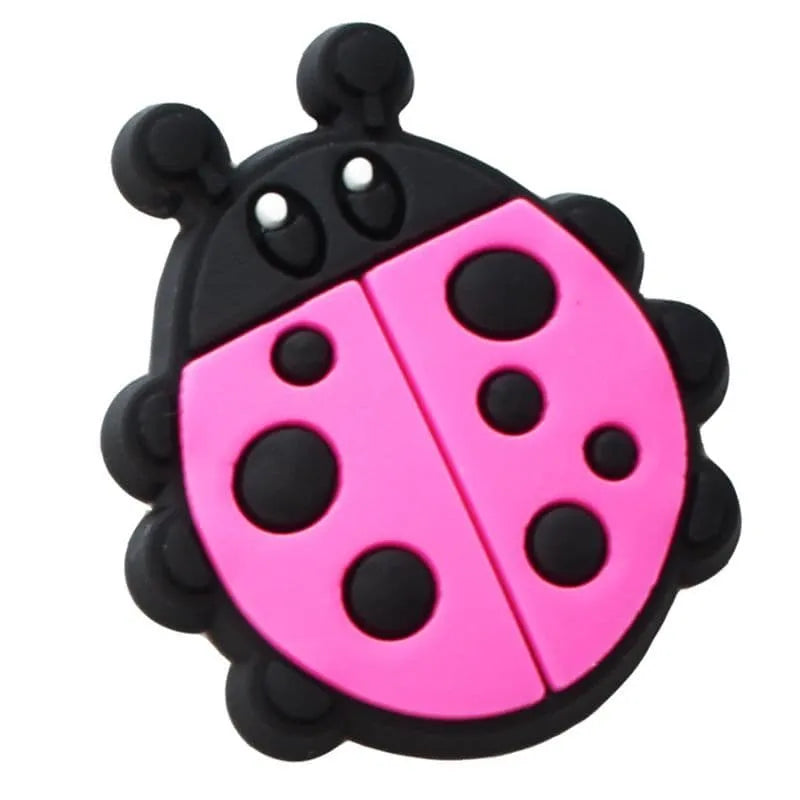 Pink Ladybird with spots shoe charm BC