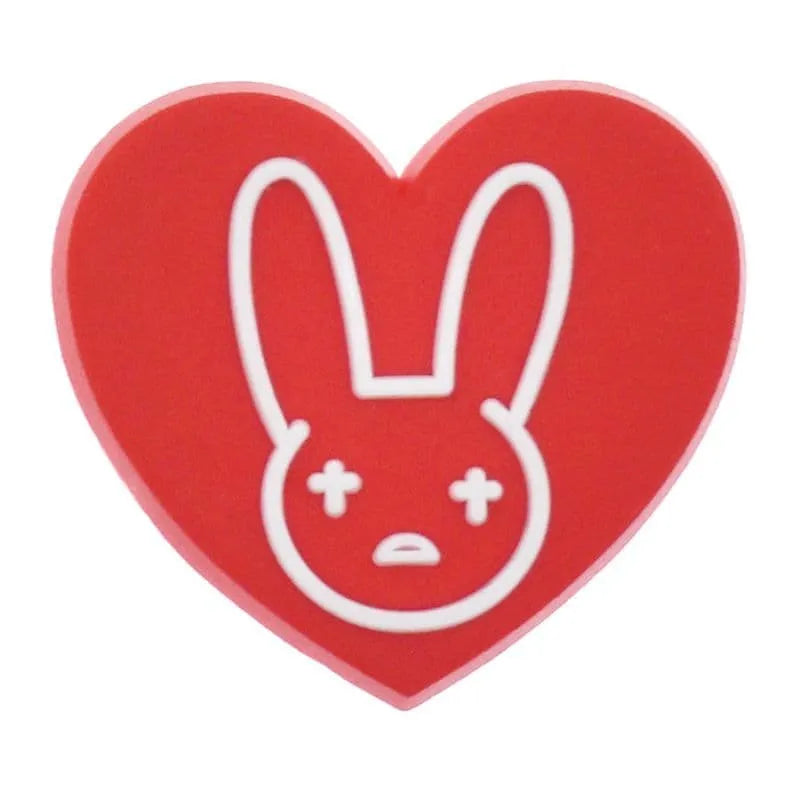 Bad Bunny Red heart motif shoe charm BC