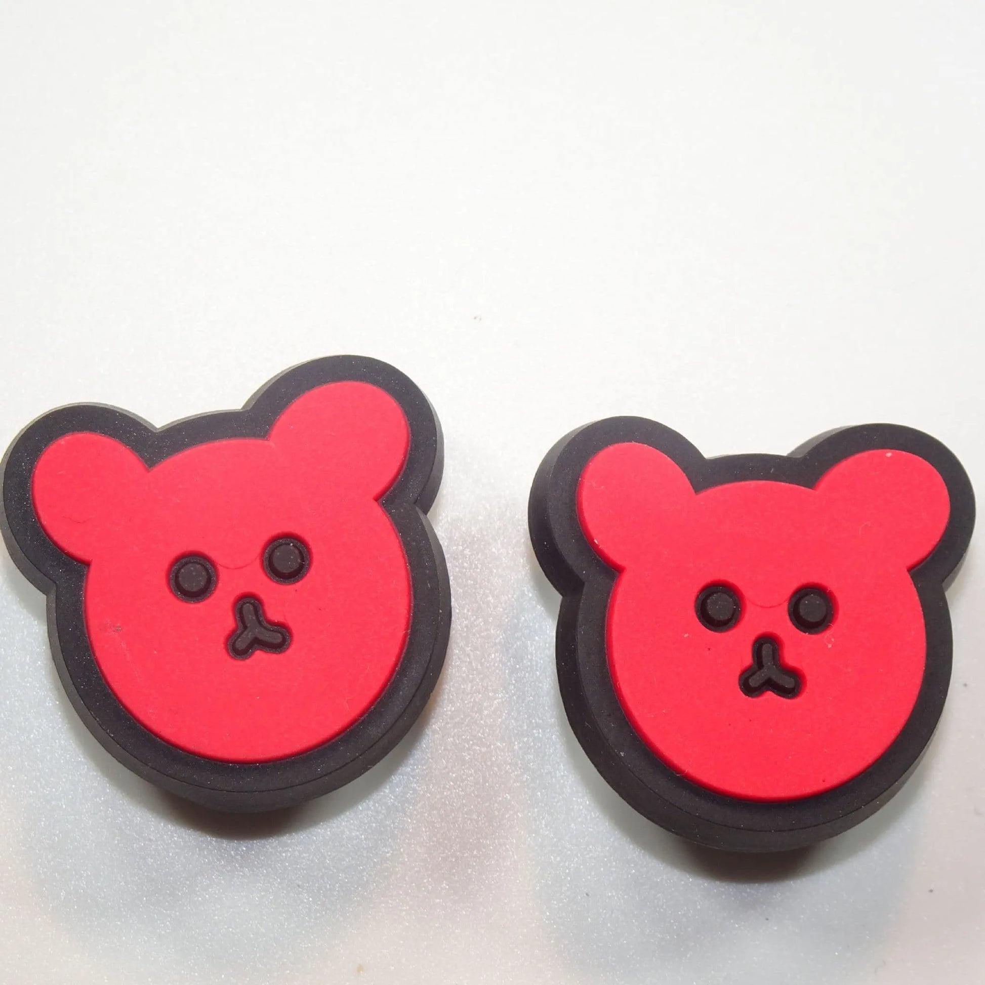 2 Red Teddy Face shoe charm BC