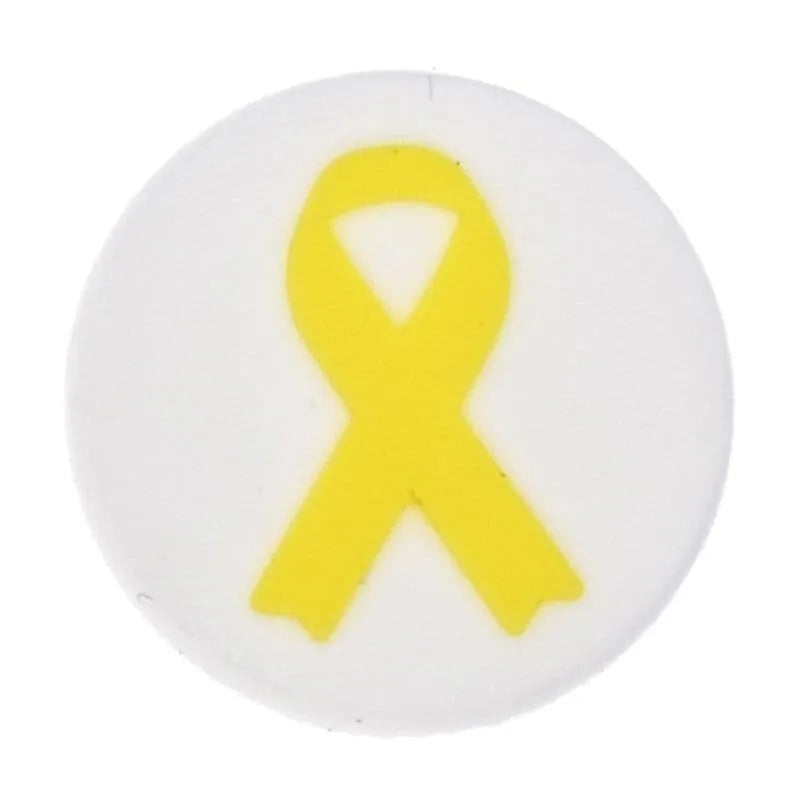 Bladder cancer yellow badge shoe charm BC