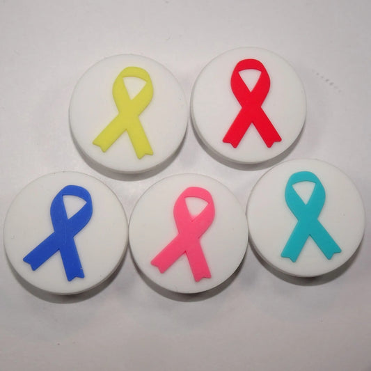 5 Badge ribbons assorted colours shoe charm BC